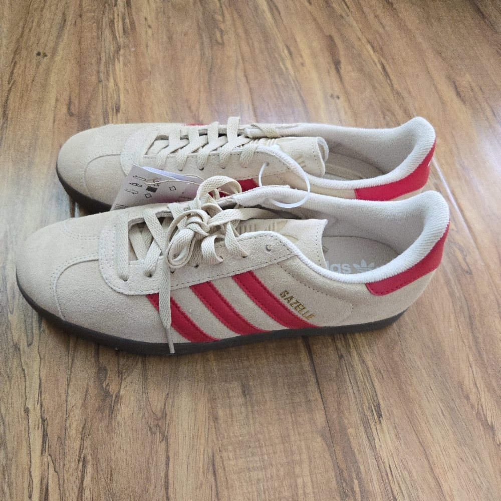 Adidas Suede Gazelle JH5393 Men Tan And Red New No Box 042025 - Picture 4 of 9